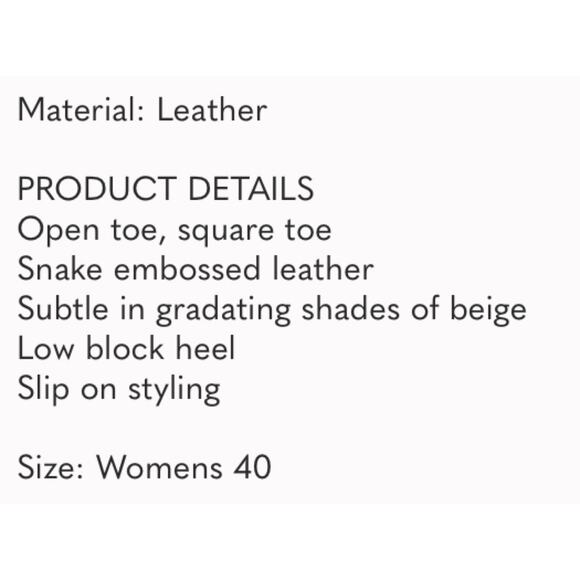 By Far Tanya Snake Print Block Heel Leather Two Strap Sandal 40 10 - Picture 4 of 9